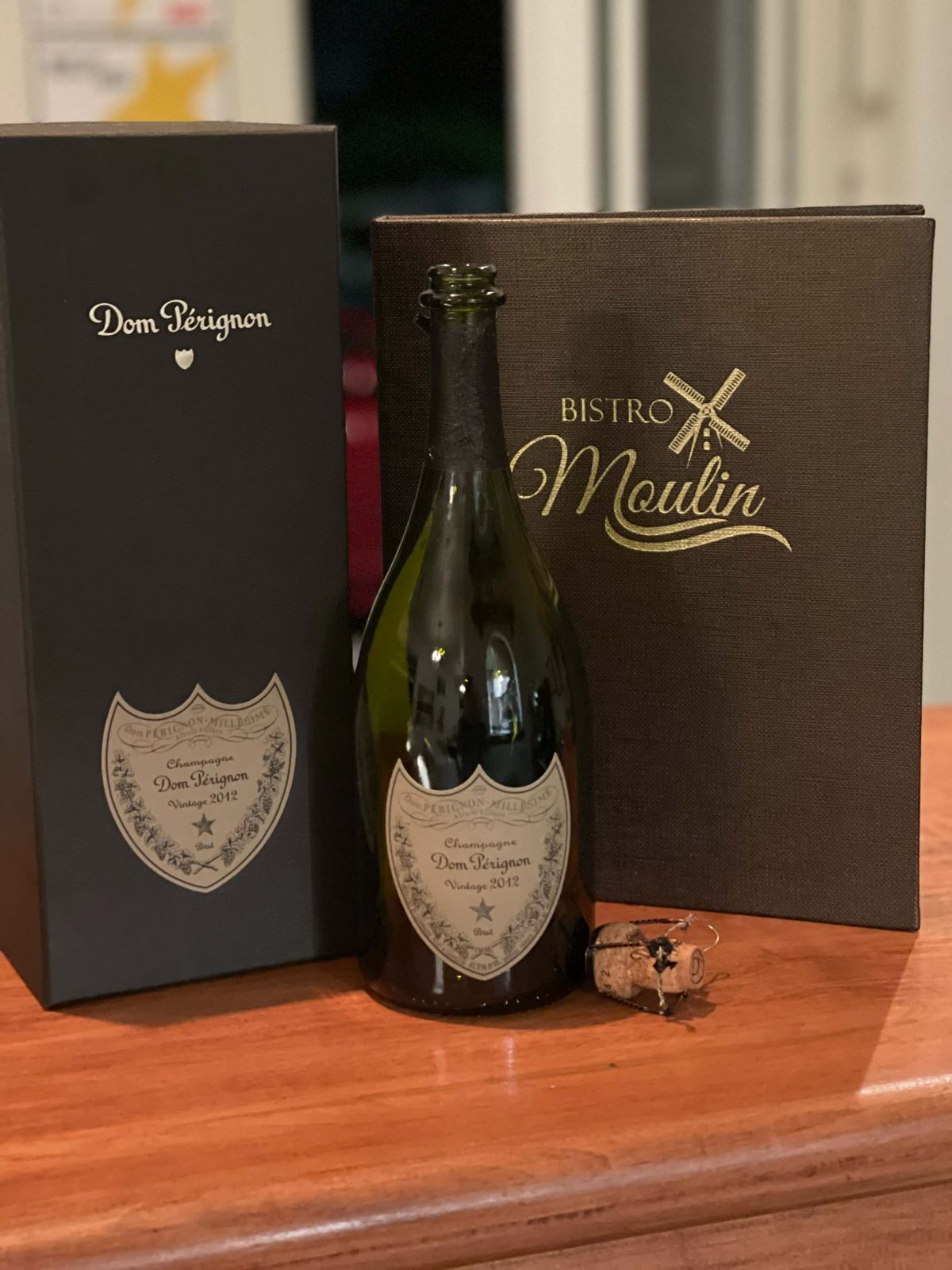 Dom Pérignon and the Bistro Moulin menu