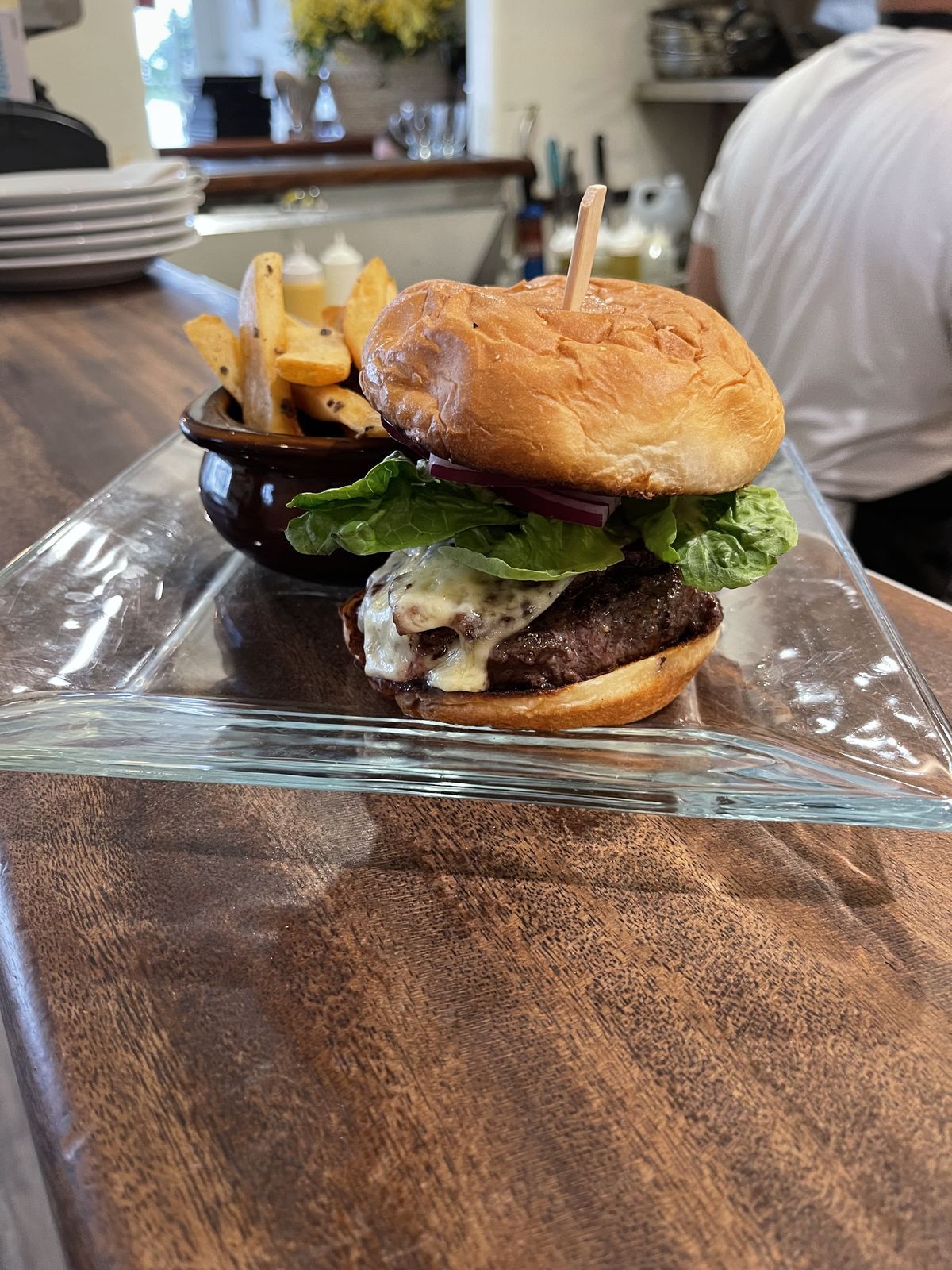 Burger with fries