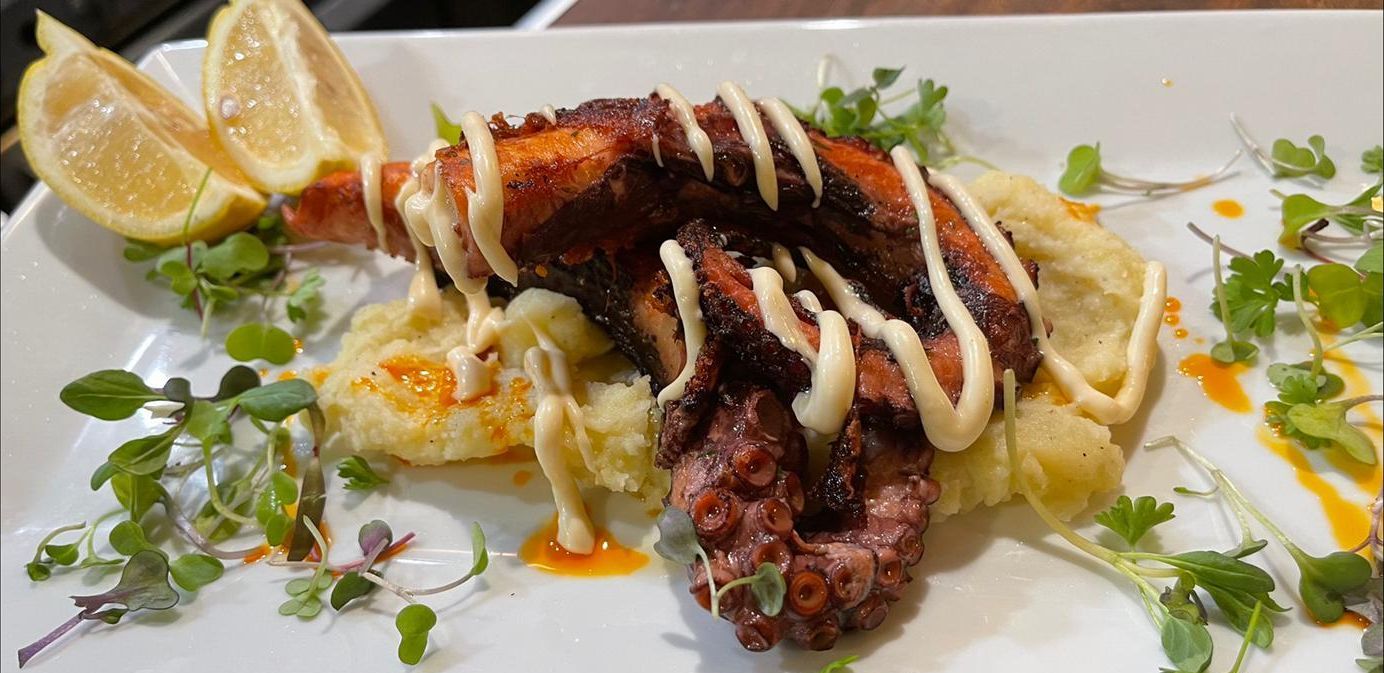 Octopus with aioli and lemon